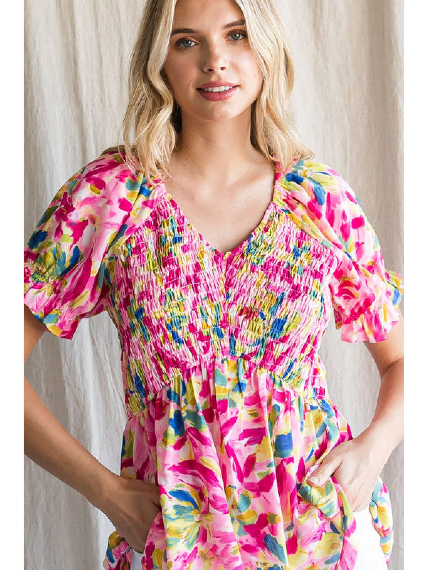 Color Wow Babydoll Top