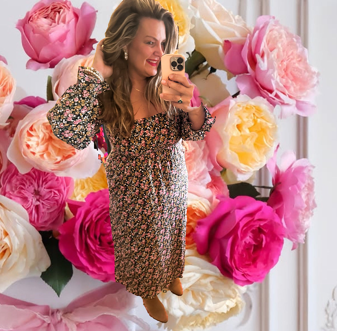 Vintage Floral Maxi Dress Large Vintage Floral Maxi Dress Large