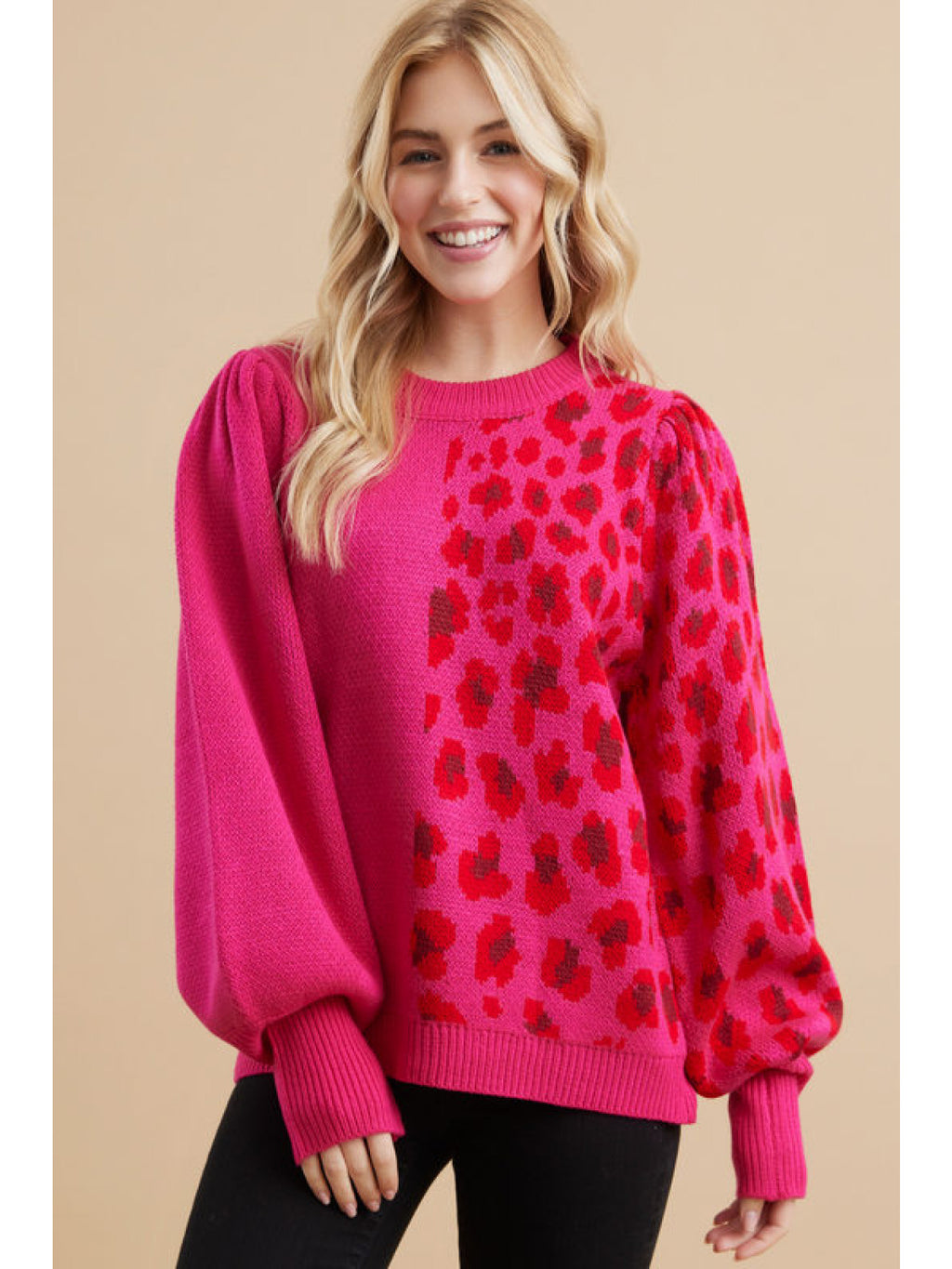 Pink Leopard Sweater