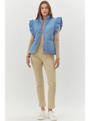 Quilted Denim Vest