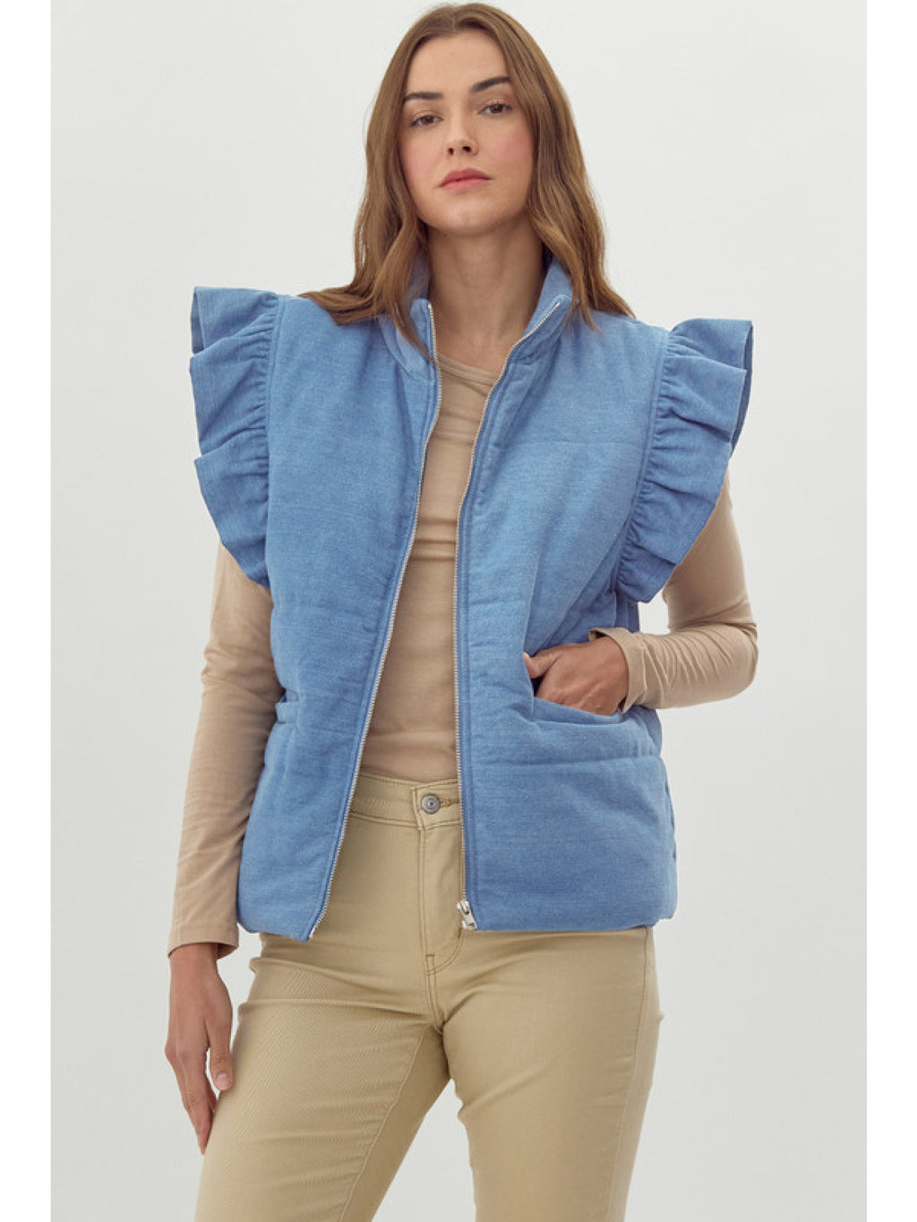 Quilted Denim Vest