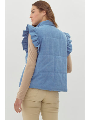 Quilted Denim Vest