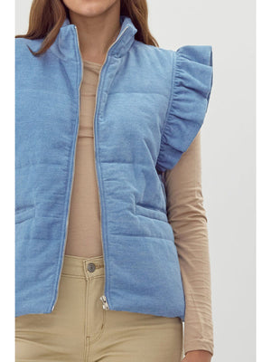 Quilted Denim Vest