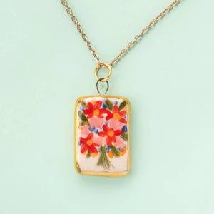 18K Enamel Heart Necklace