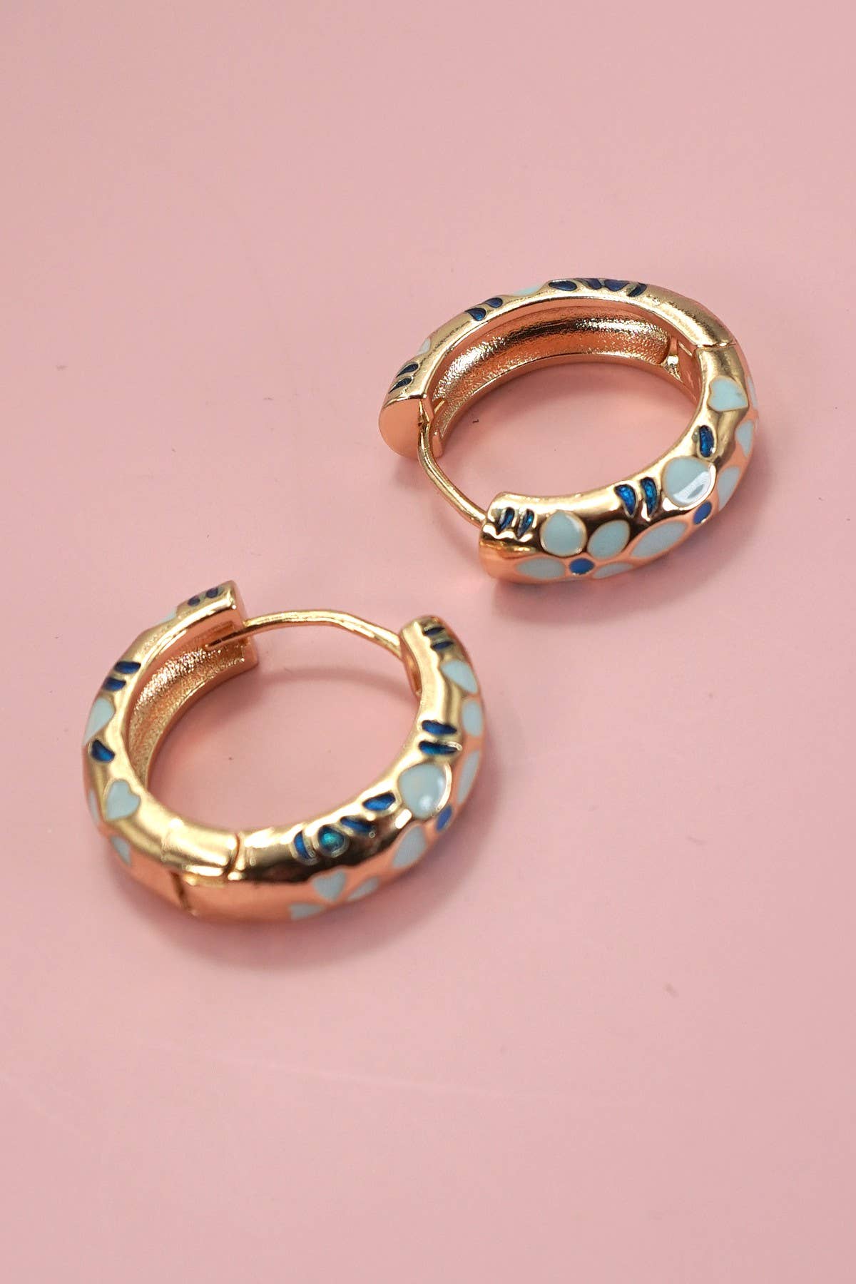 Enamel Hoop Earrings