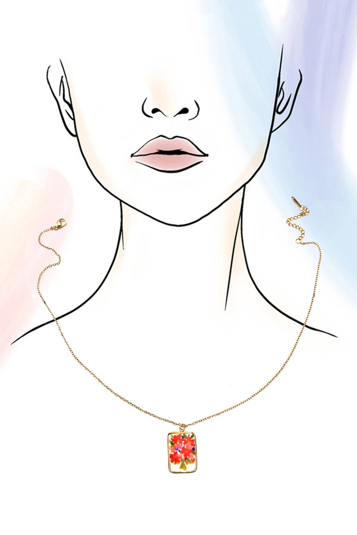 18K Enamel Heart Necklace