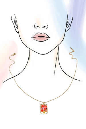18K Enamel Heart Necklace