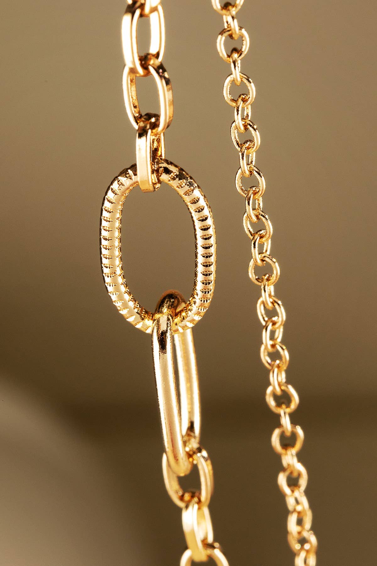 Double Layer Oval Chain Link Necklace