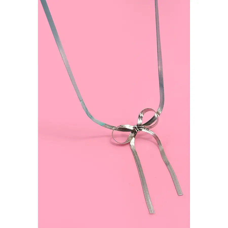 Herringbone Bow Necklace