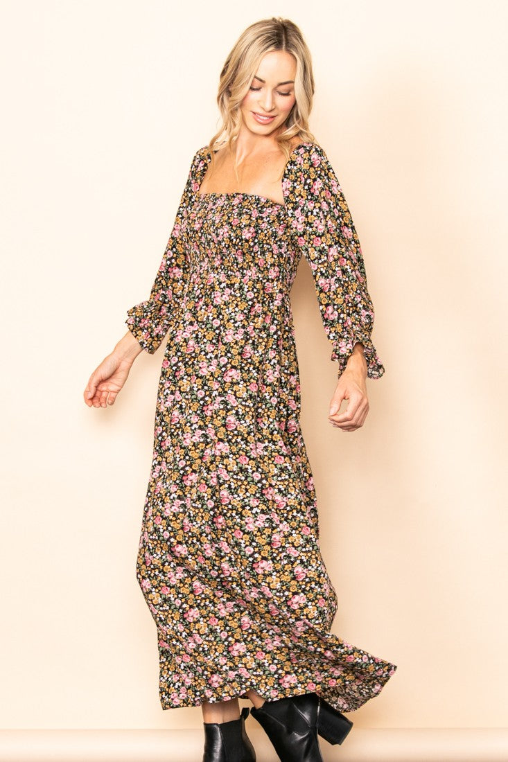 Vintage Floral Maxi Dress