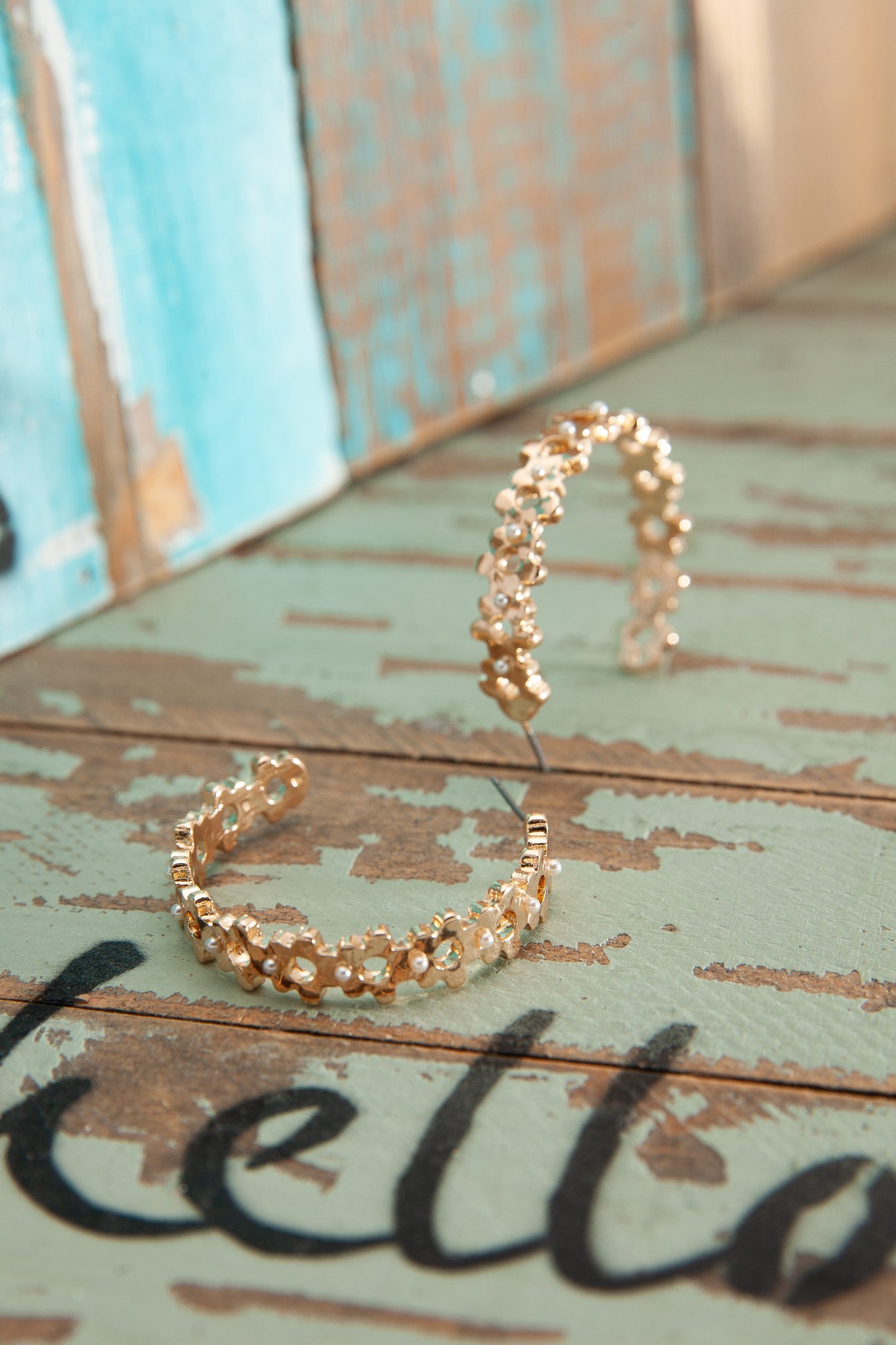 Flowering Pearl Hoop Earrings