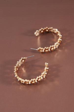 Flowering Pearl Hoop Earrings