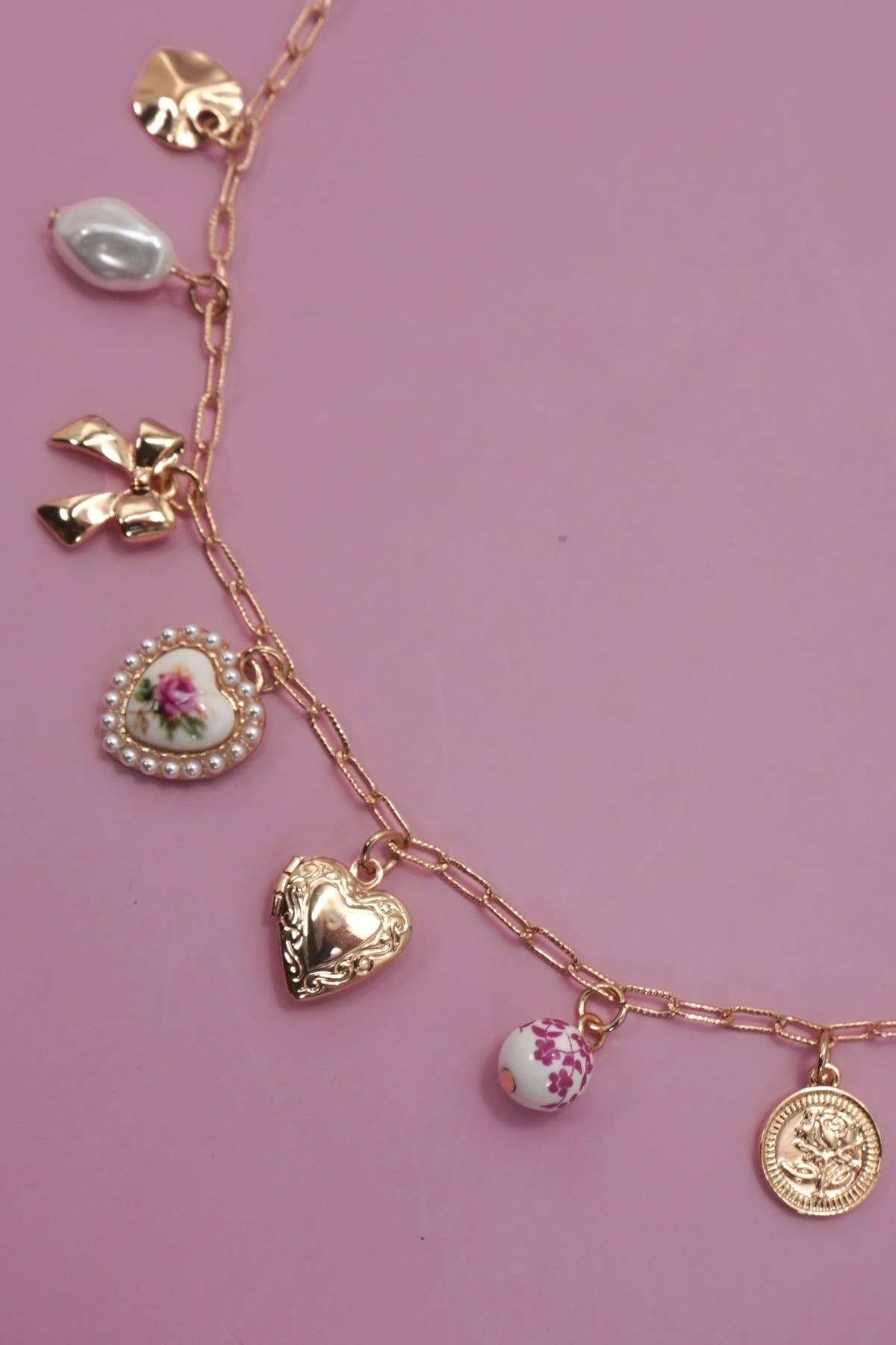 Porcelain Heart Charm Necklace