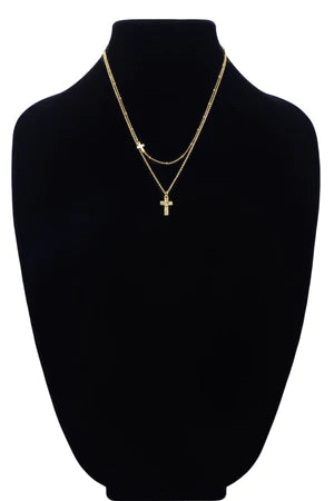 Delicate Layer Cross Necklace