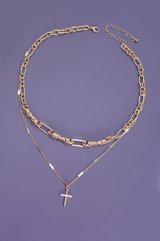 Cross Layered Necklace