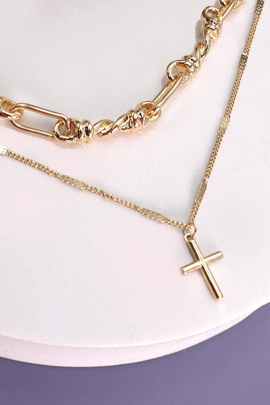 Cross Layered Necklace