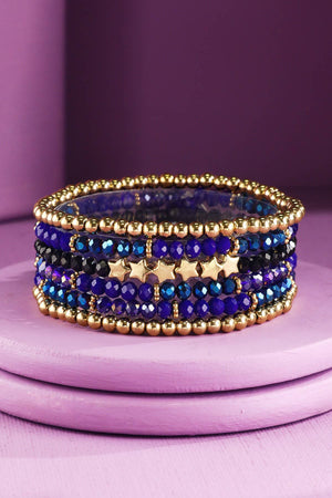 Layered Stackable Beaded Bracelets with Stars
