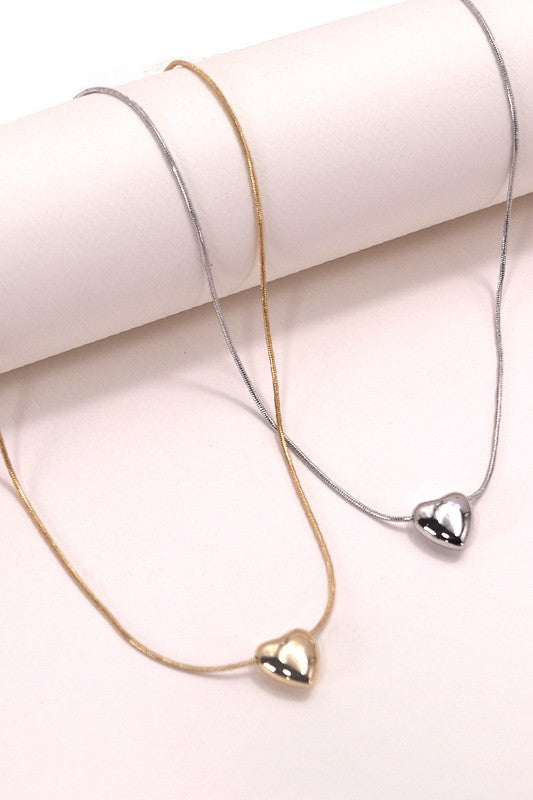 Puff Heart Necklace