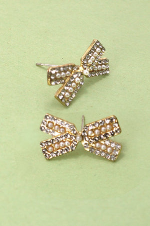 Pretty Pearl Bow Earrings