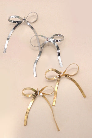 Woven Chain Bow Earrings