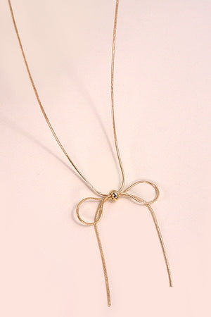 Sleek Chain Bow Necklace