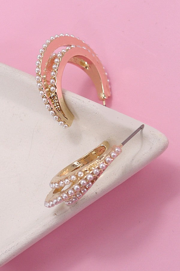 Pearl Hoop Earrings