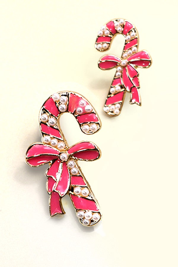 Pink Candy Cane Earrings