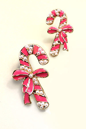 Pink Candy Cane Earrings