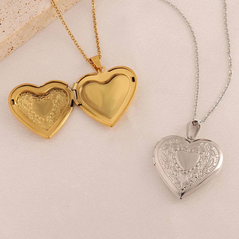 18K Heart Locket Necklace