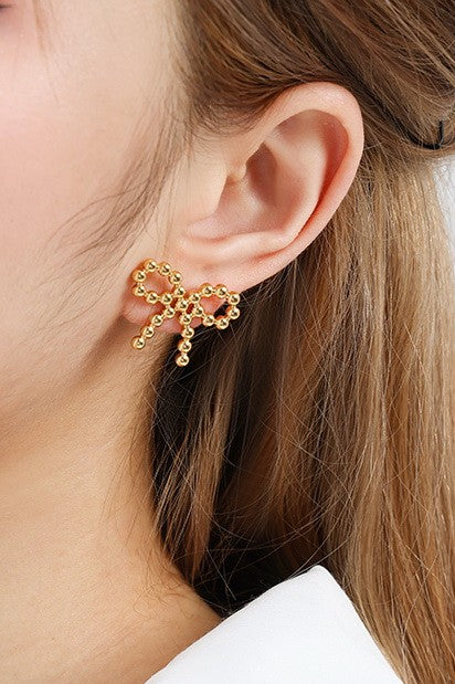 18K Gold Bow Earrings