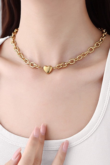 18K Gold Heart Necklace