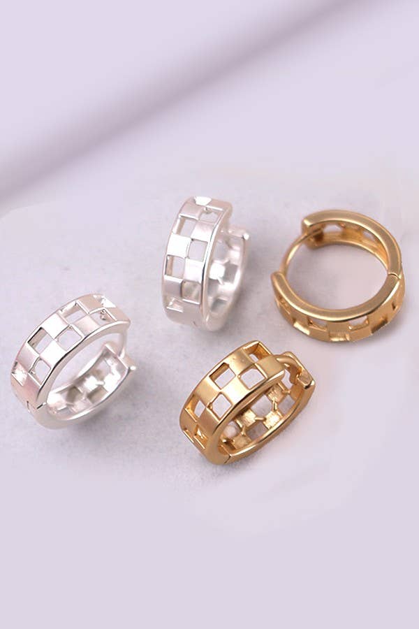 Checker Hoop Earrings
