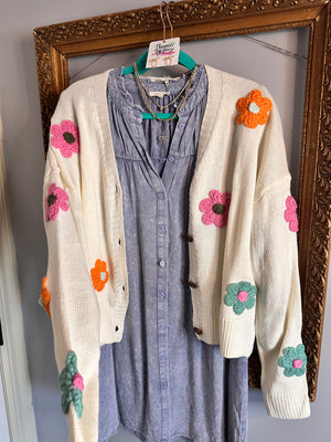 Crochet Flowers Cardigan