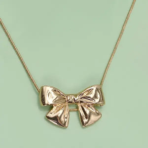 Puff Bow Necklace