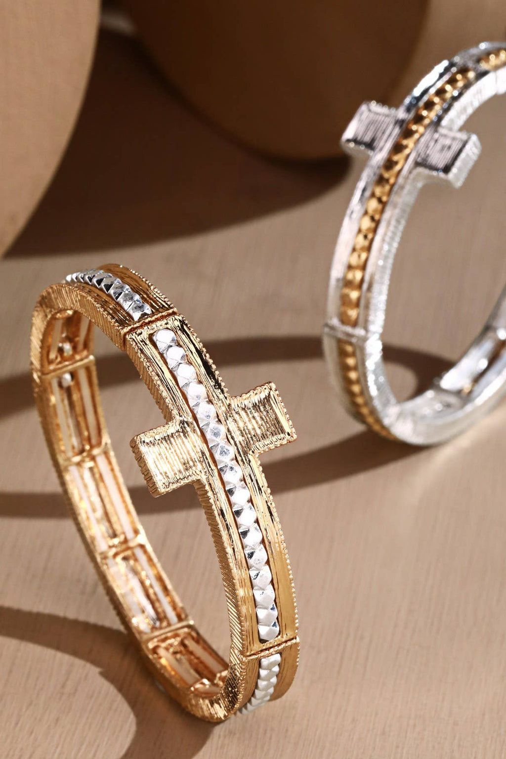 Textured Cross Bracelet