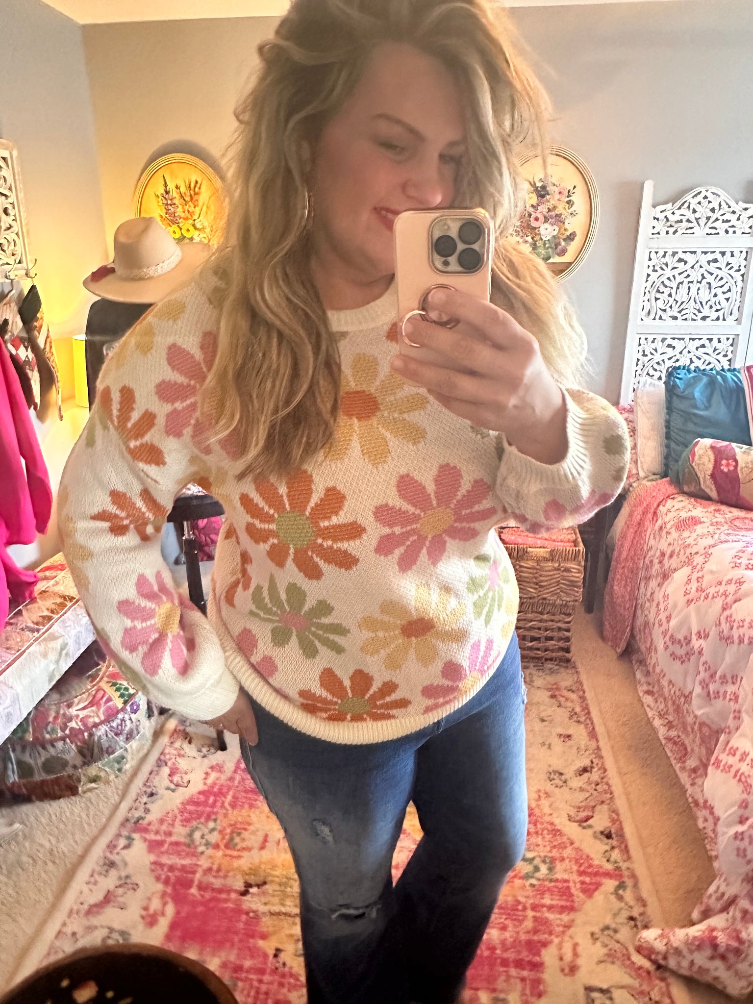 Retro Daisy Sweater