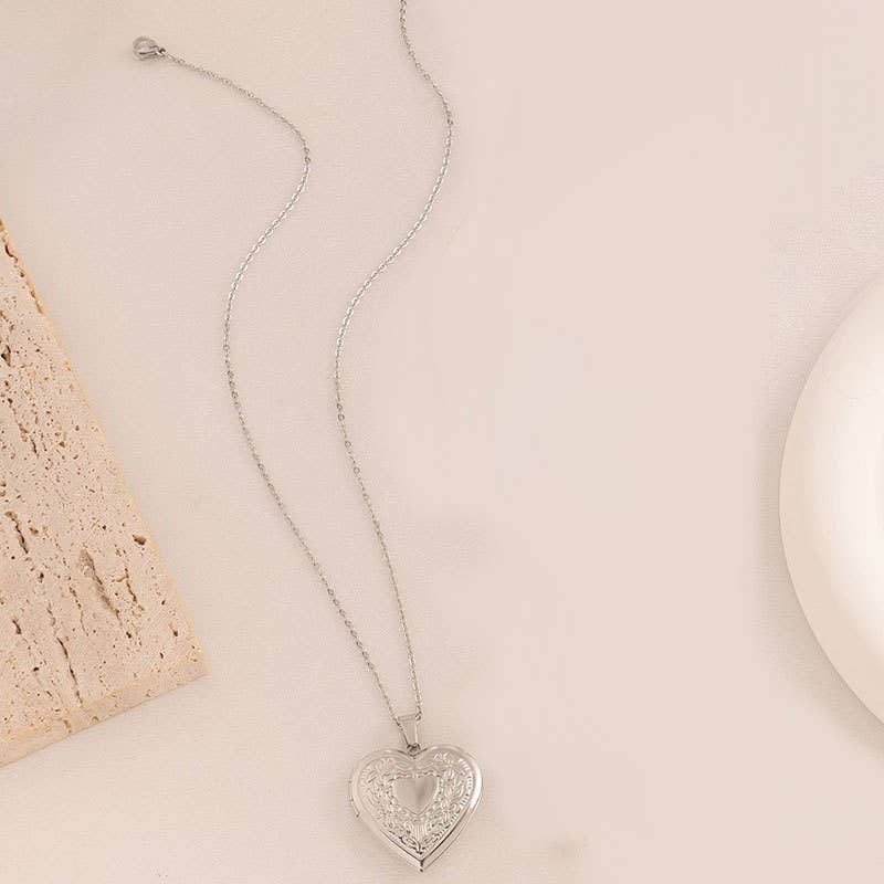 18K Heart Locket Necklace