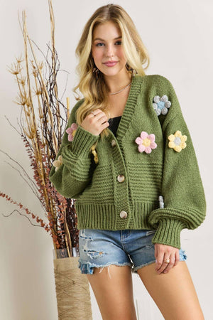 Crochet Flower Sweater Cardigan