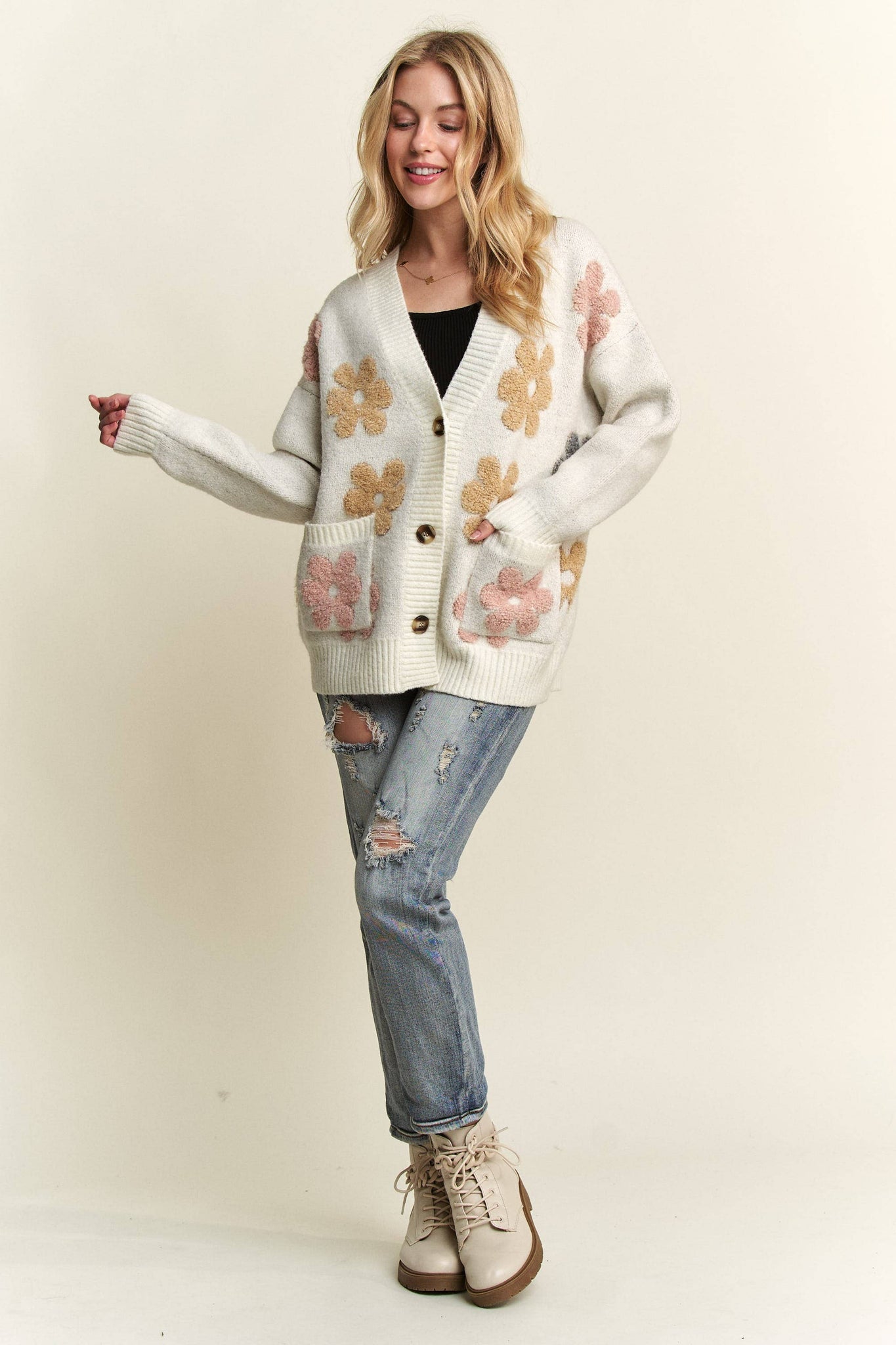 Floral Button Down Cardigan
