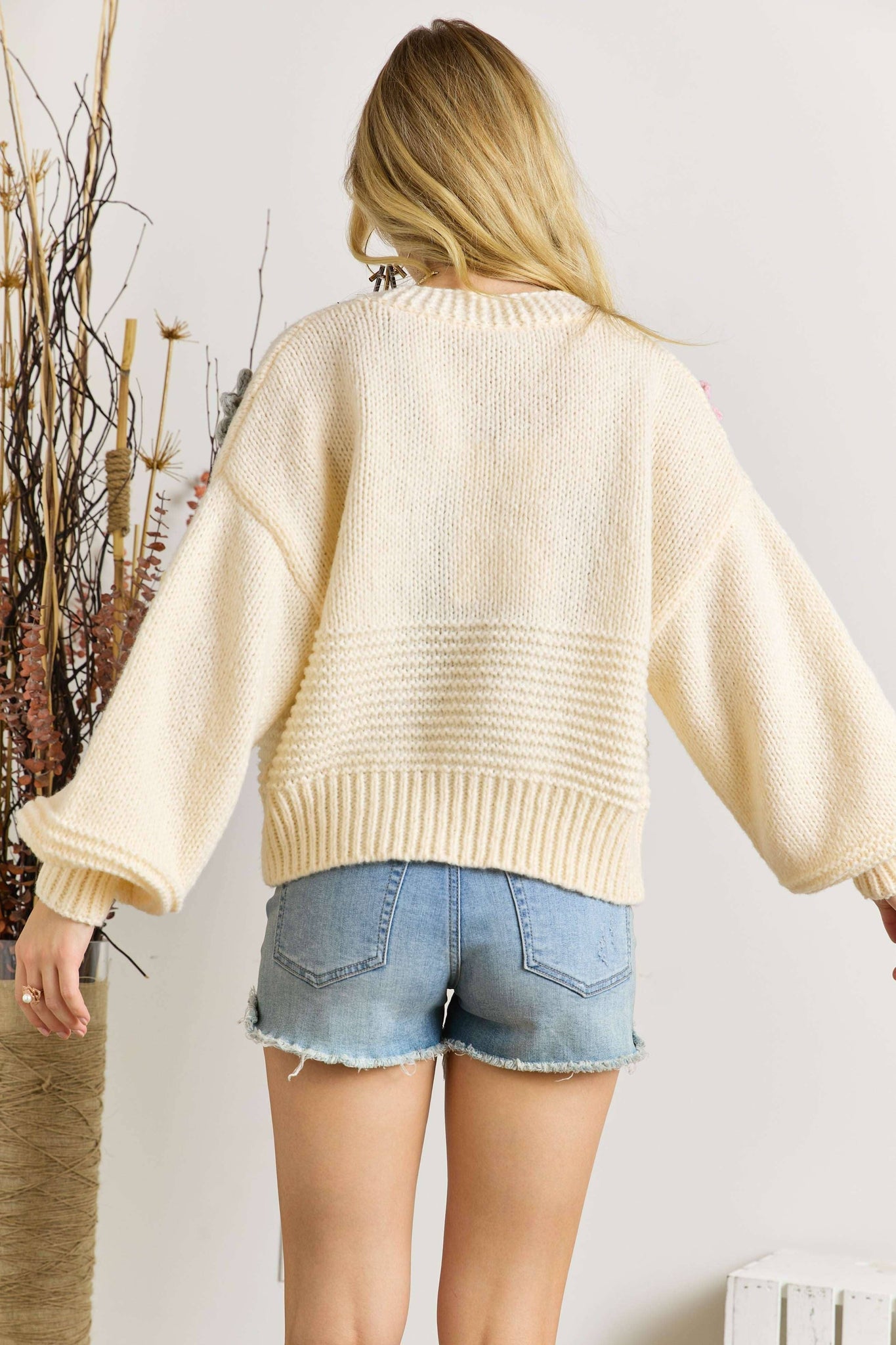 Crochet Flower Sweater Cardigan