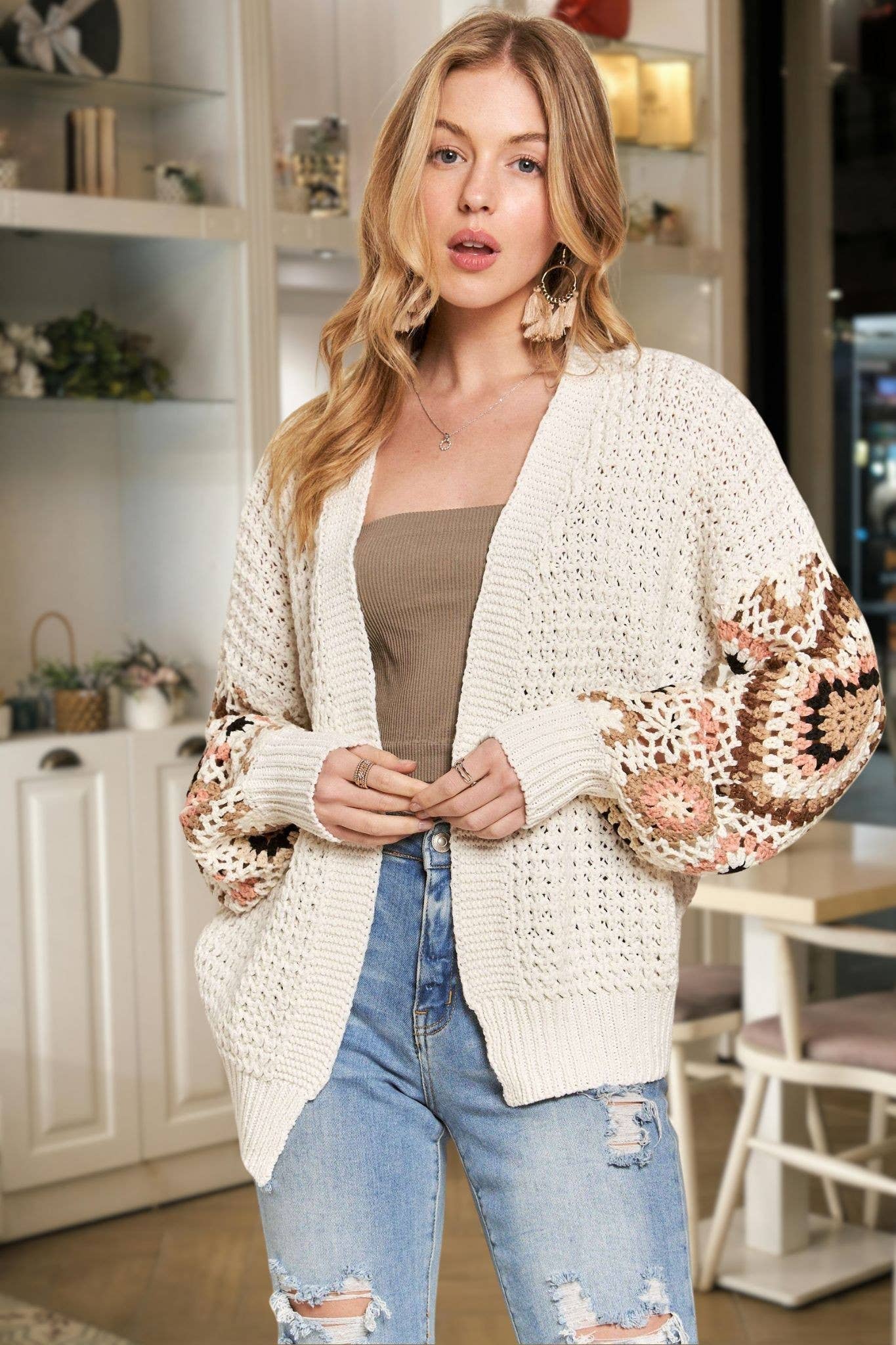 Crochet Sleeve Cardigan