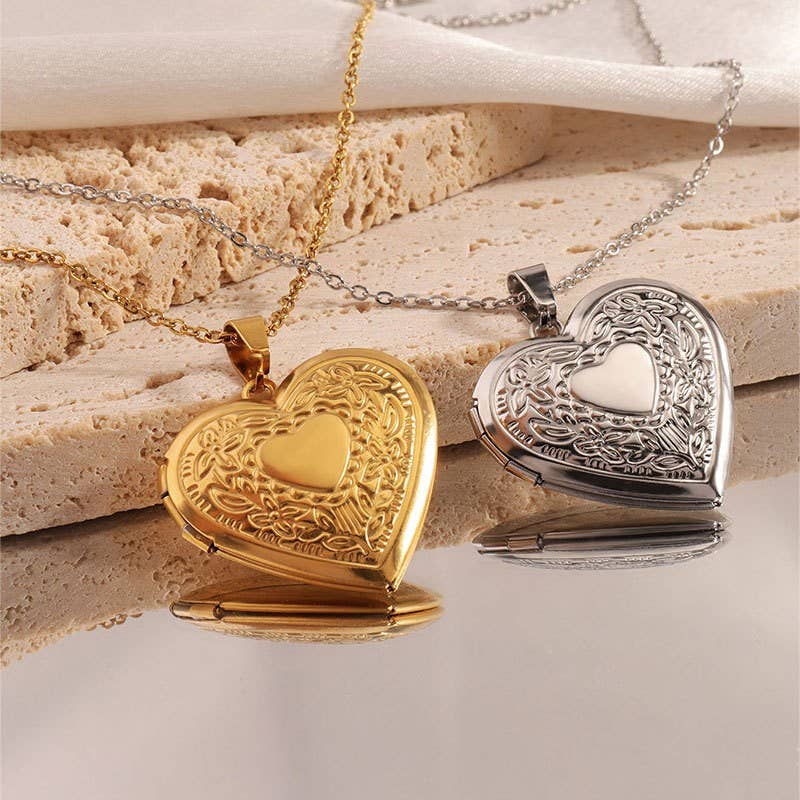 18K Heart Locket Necklace