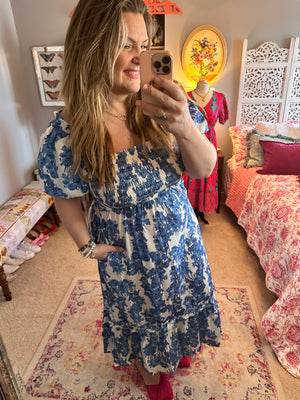 Blue Belle Floral Dress