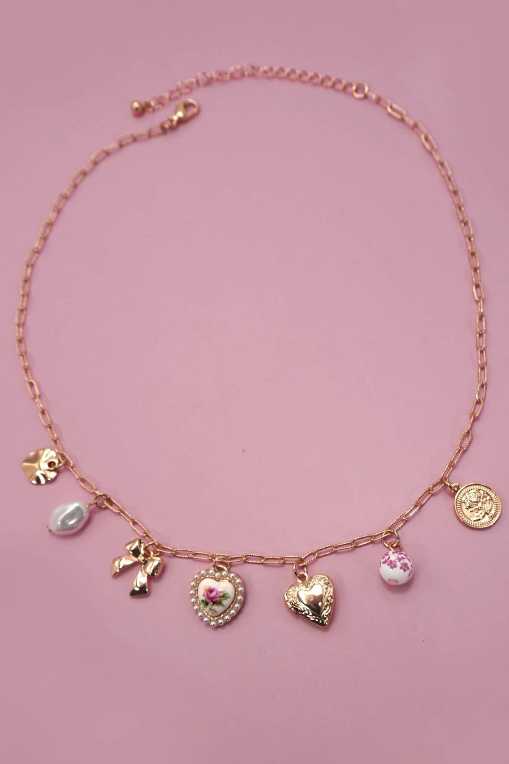 Porcelain Heart Charm Necklace