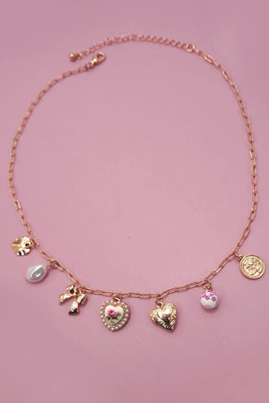 Porcelain Heart Charm Necklace