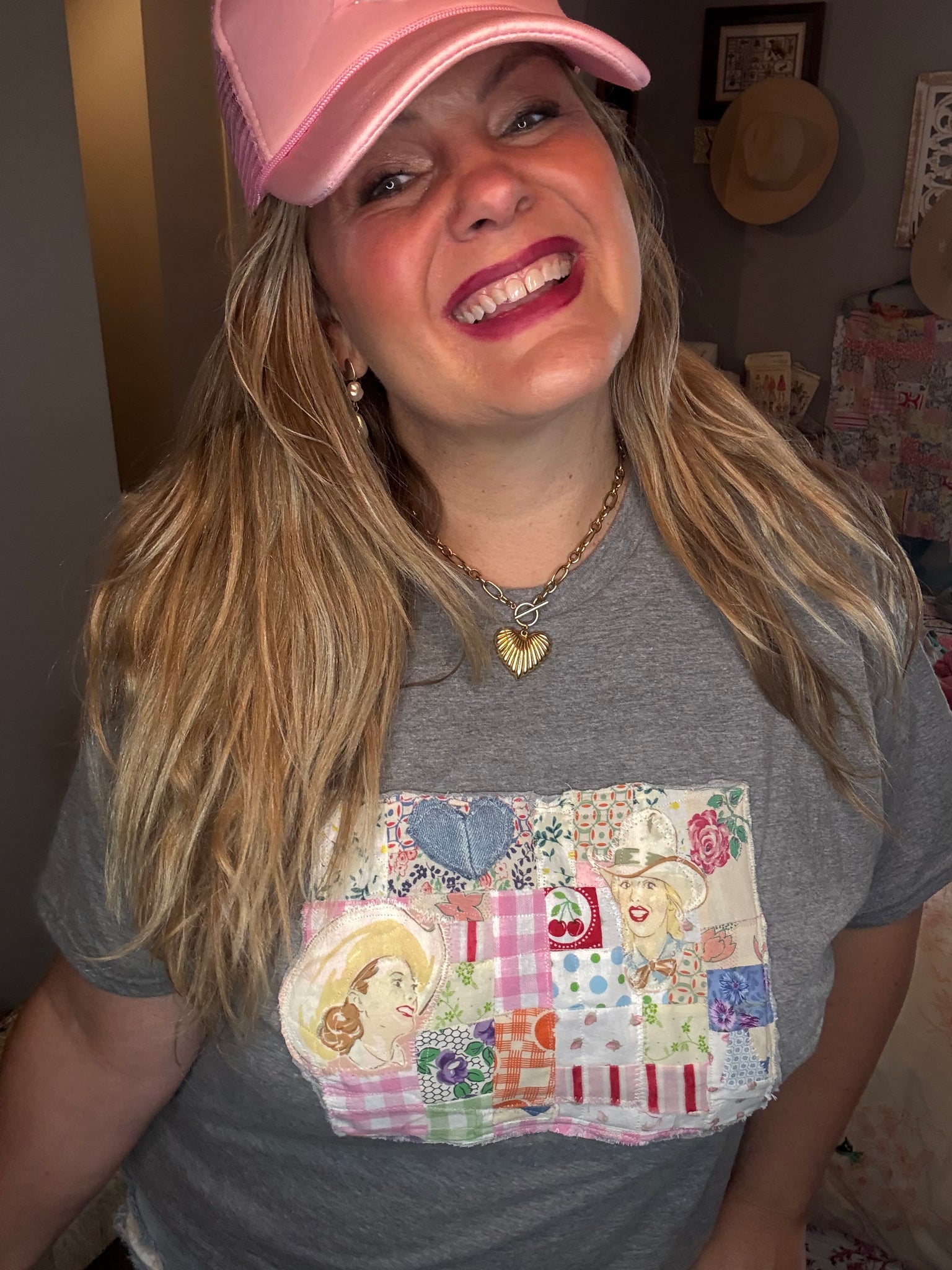 Vintage Cowgirls Patchwork Tee
