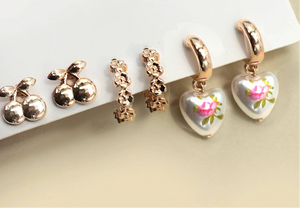Cherry Heart Huggie Earrings
