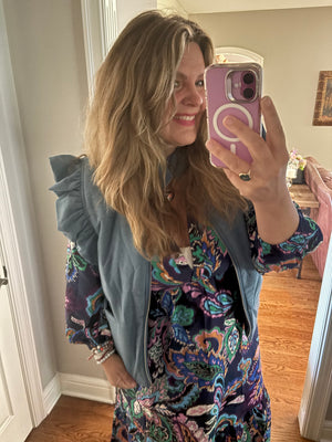 Quilted Denim Vest
