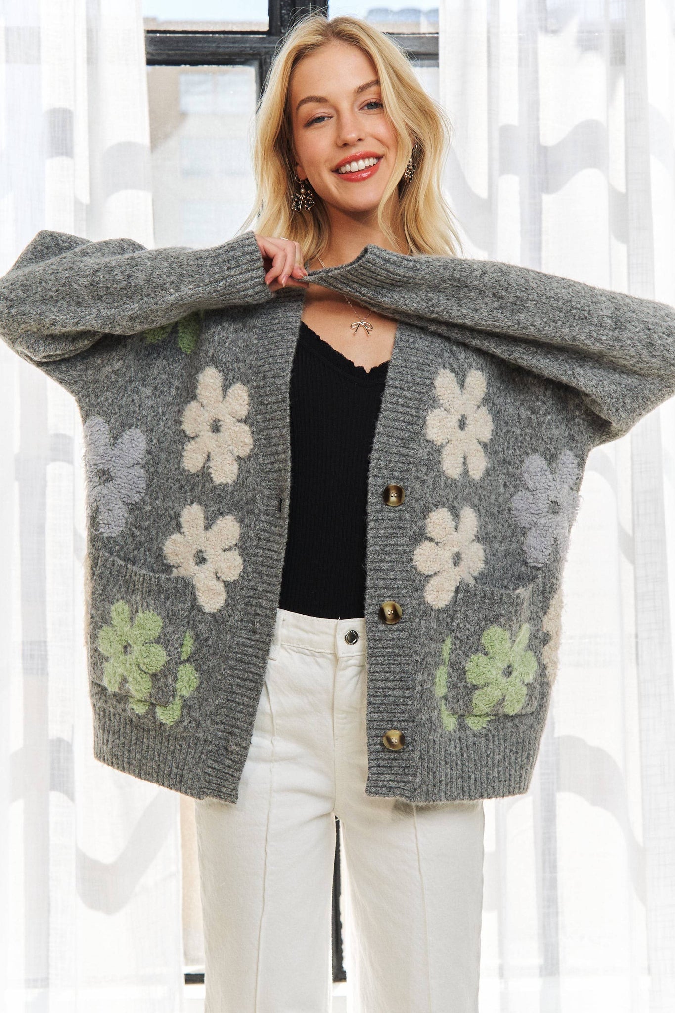 Floral Button Down Cardigan
