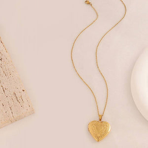 18K Heart Locket Necklace